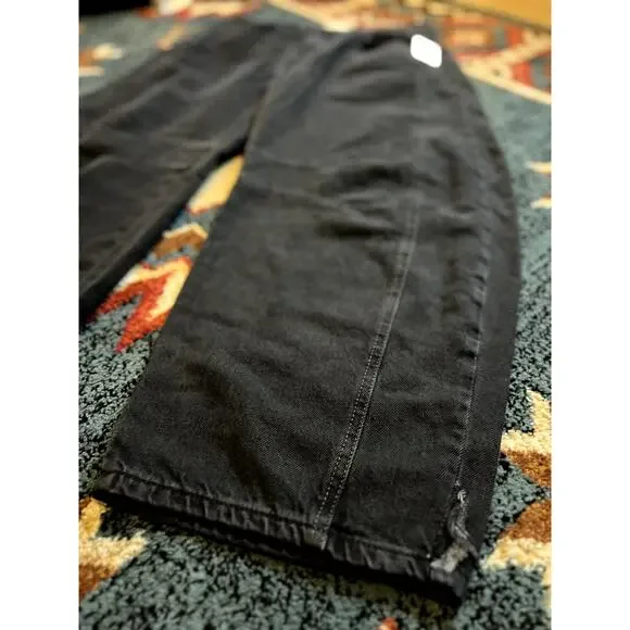 NWT We The Free Good Luck Mid-Rise Barrel Jeans Soundwave Black Size 25 - Picture 4 of 12
